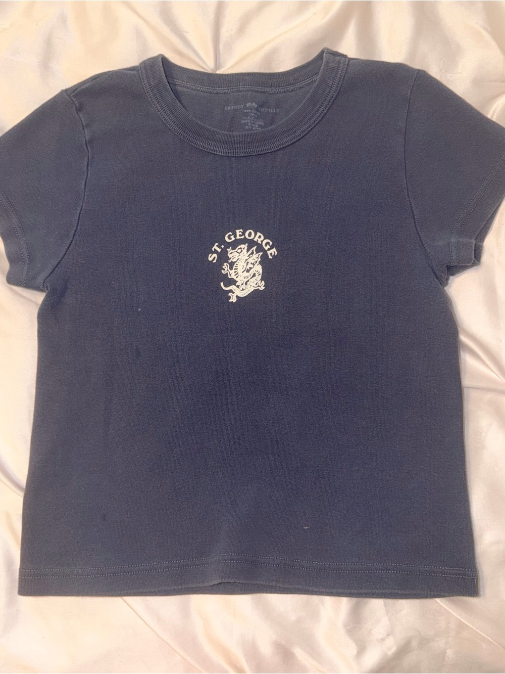 Brandy Melville Navy 'St. George' Short Sleeve Tee